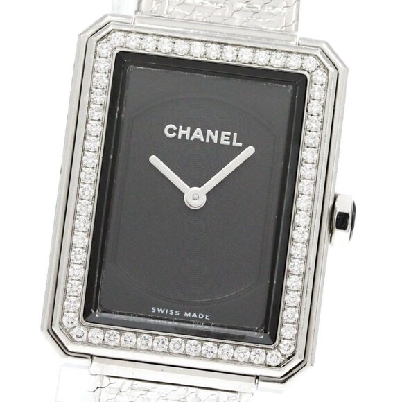 CHANEL Boyfriend tweed H4877 Diamond Bezel black Dial Quartz Ladies Watch_862707 - Picture 1 of 6